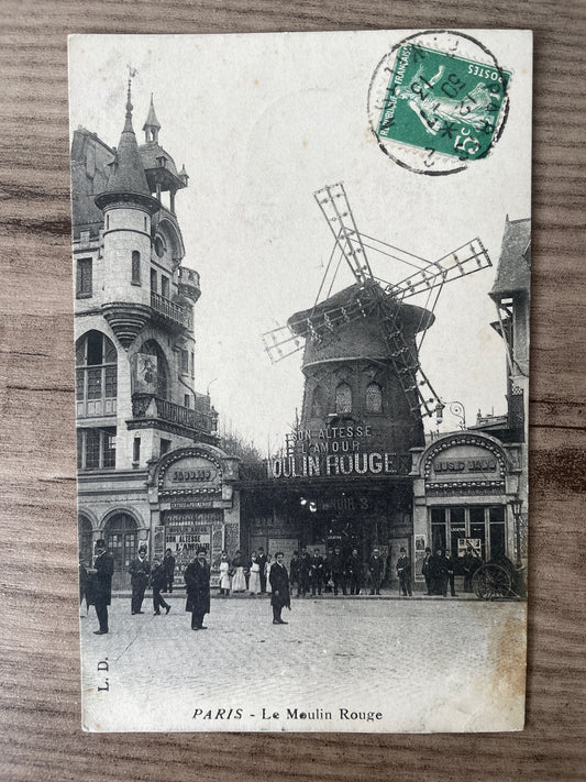 フランスアンティーク ポストカード「パリのMoulin Rouge (ムーラン・ルージュ)」