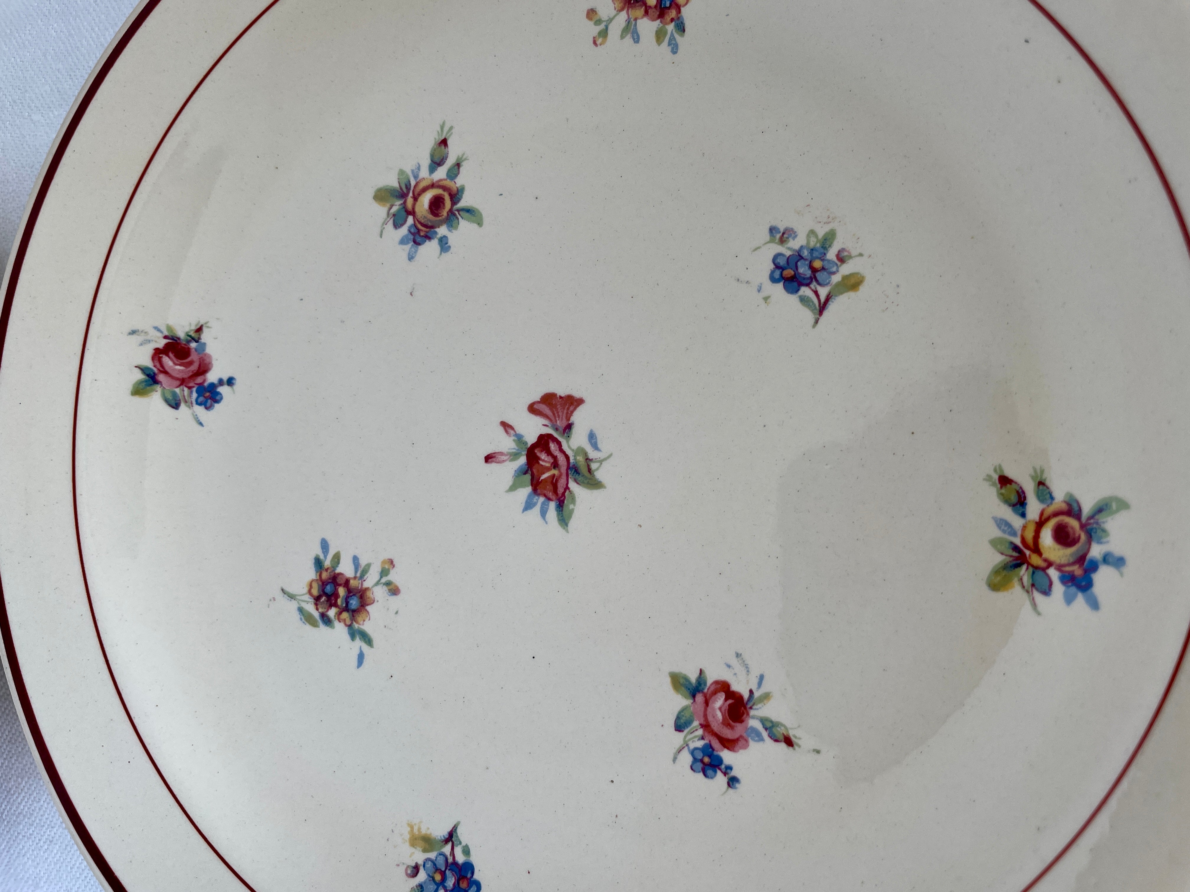 フランス製　飾用大皿　花柄　アンティーク
