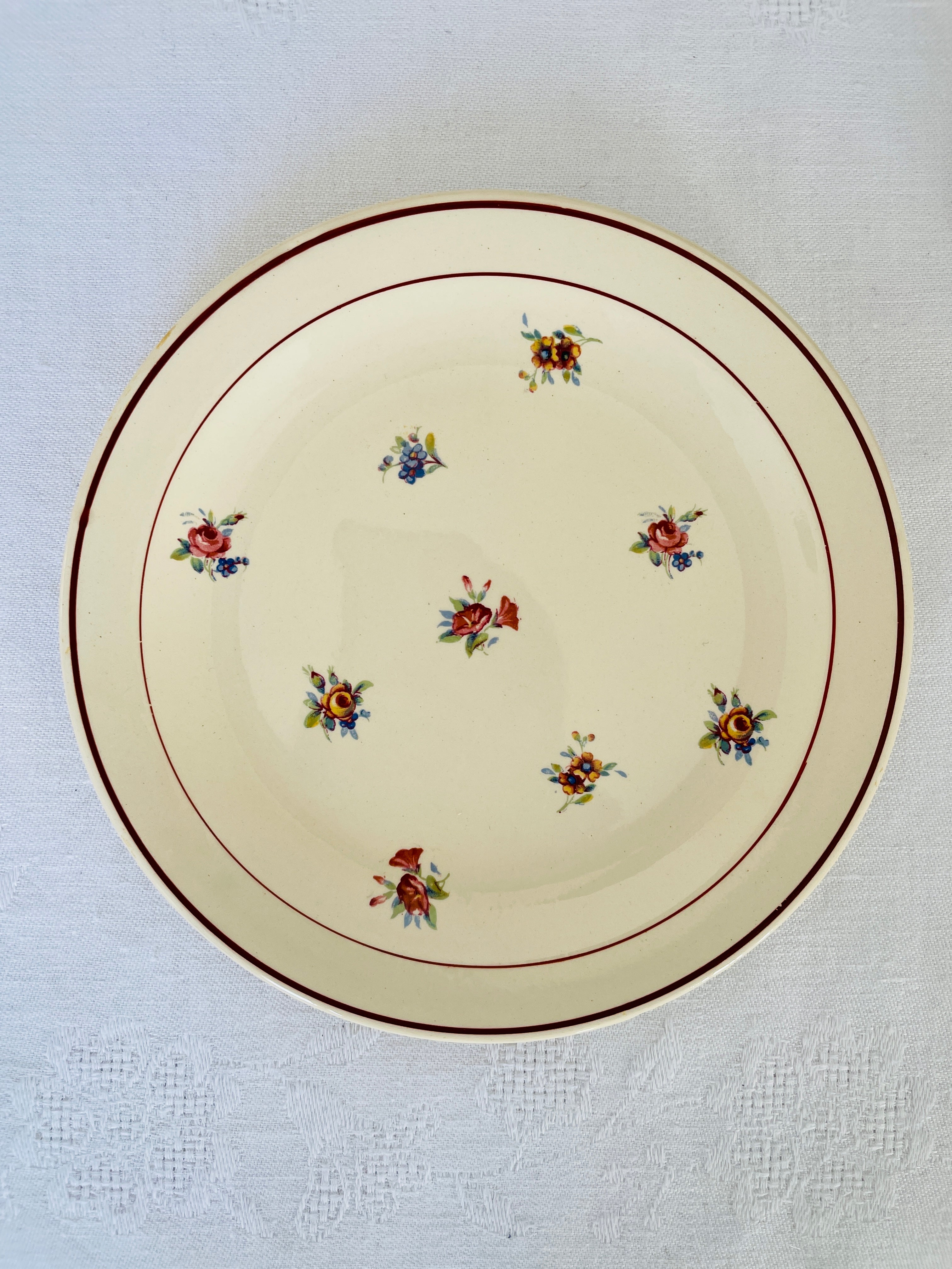 フランスアンティーク SALINS (サラン) 花柄 大皿＆デザートプレート